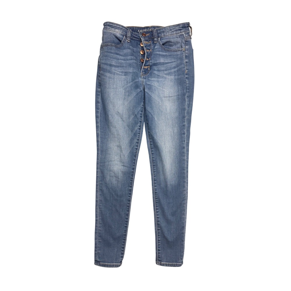 American Eagle Super Hi-Rise Jegging Size 6 Regular Blue Button Fly Ne(x)t Level